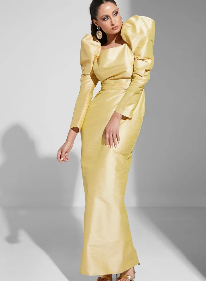 Hadia Ghaleb Puff Sleeve Dress