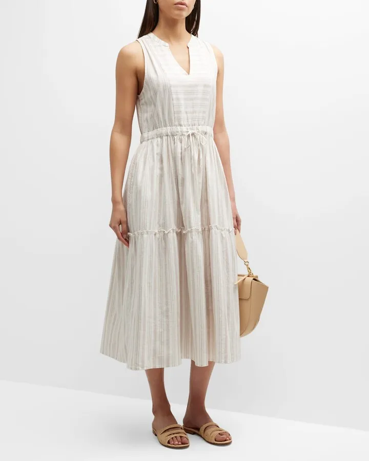 Livia Sleeveless Tiered Midi Dress