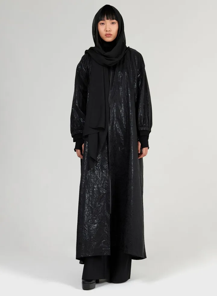 Glossy Printed Abaya