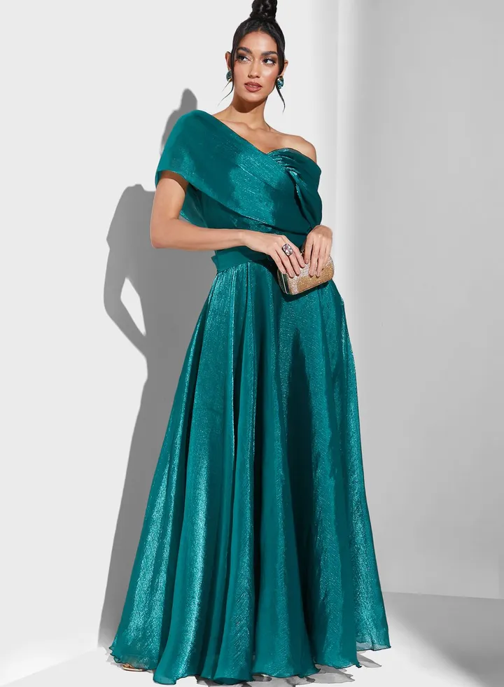 Hadia Ghaleb Off Shoulder Organza Dress