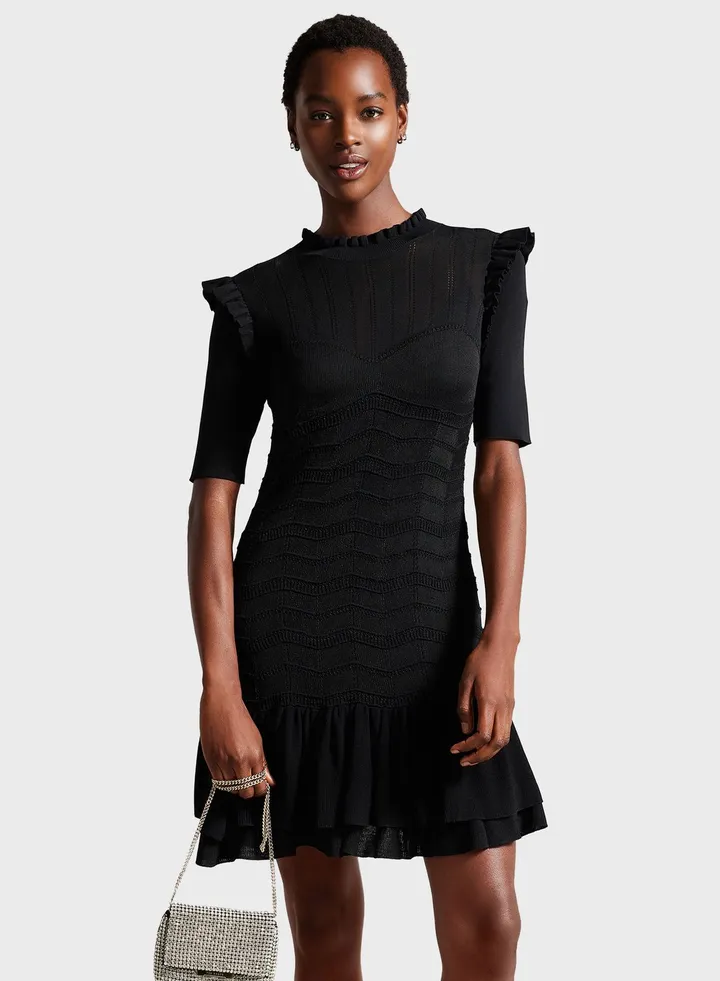 Lace Detail Tiered Dress