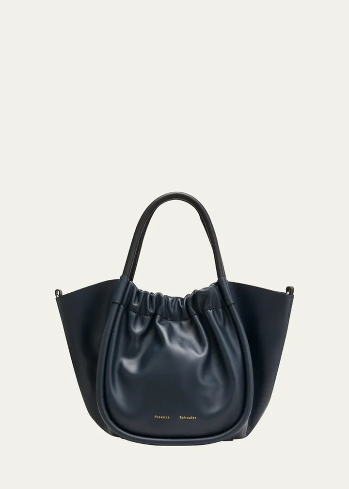 Ruched Top Handle Tote Bag