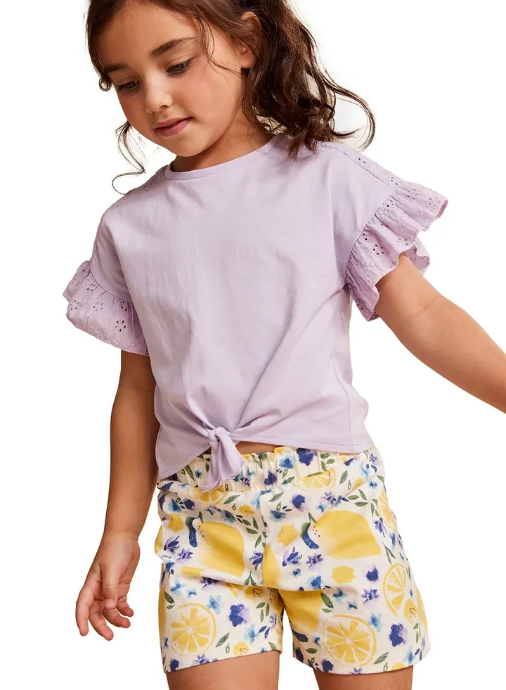 Kids Frill Sleeve Top & Shorts Set