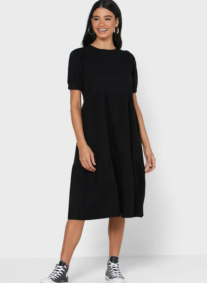 Puff Sleeve Tiered Dress