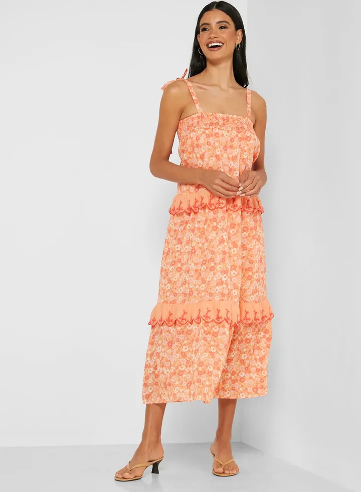 Woven Clarissa Tie Strap Maxi Dress