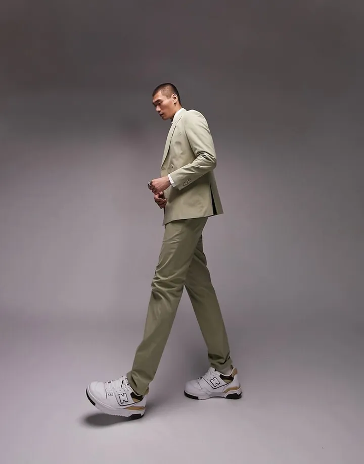 Topman slim suit pants in light khaki