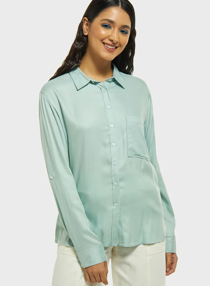Pocket Detail Denim Shirt