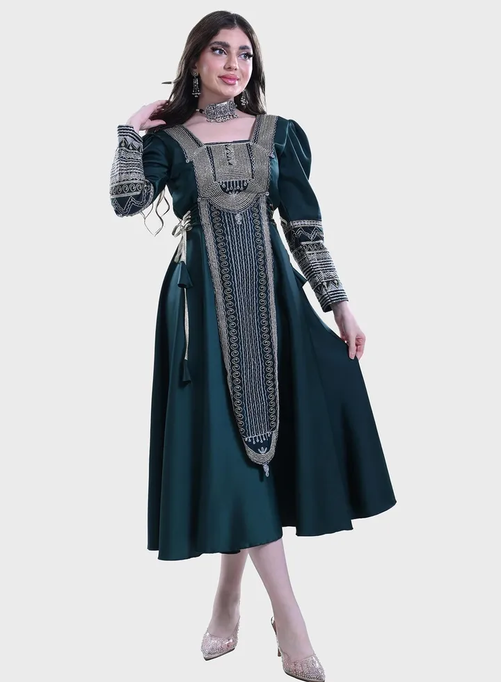Square Neck Printed Jalabiya