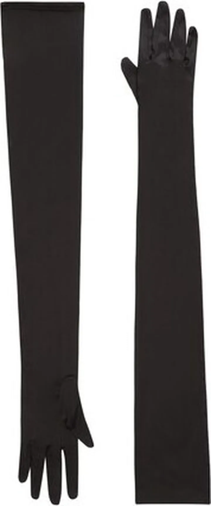 Long stretch satin gloves