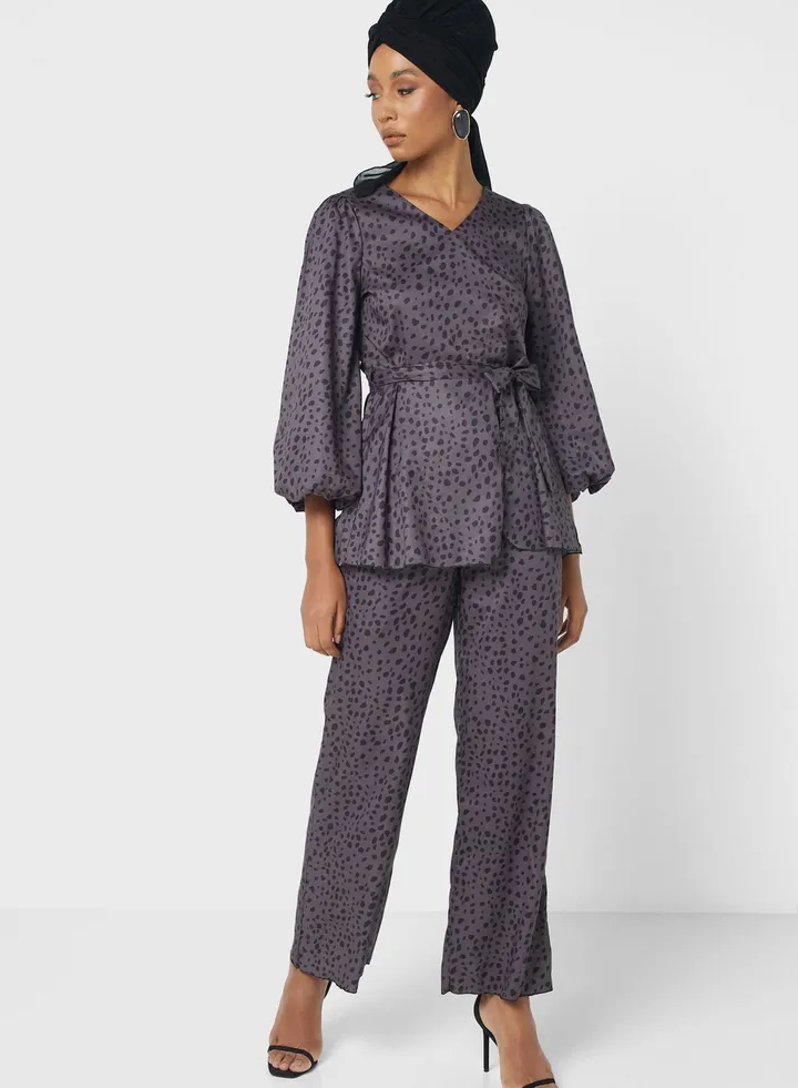 Puff Sleeve Top And Pant Set