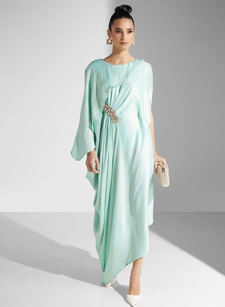 Embellished Ruched Dress
