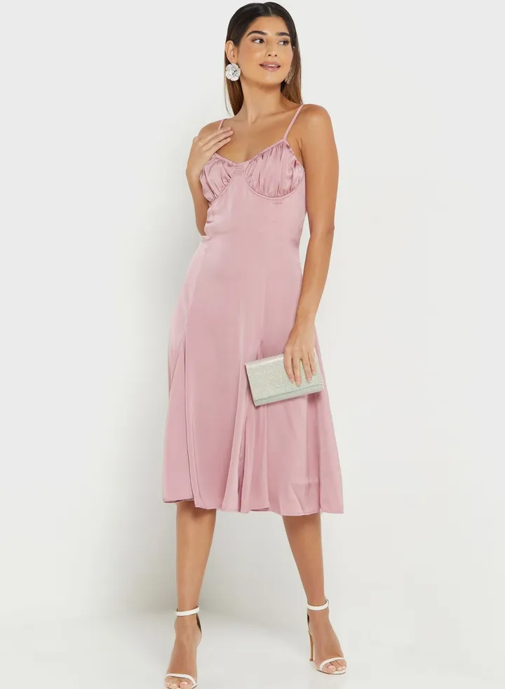 Strappy Sweetheart Neck Skater Dress