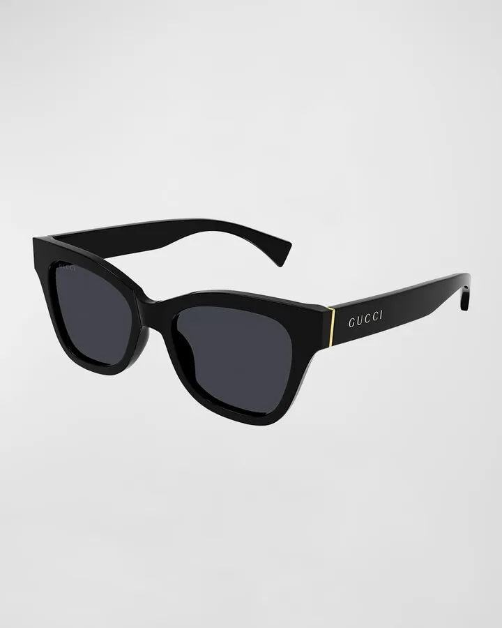 Logo Injection Plastic Cat-Eye Sunglasses