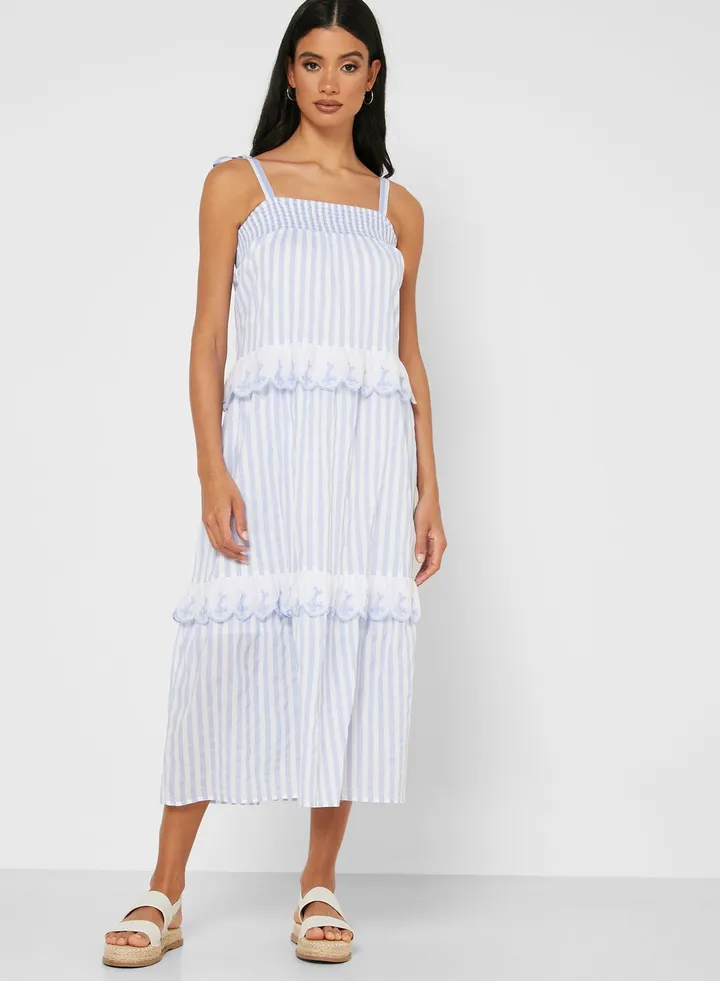 Woven Clarissa Tie Strap Maxi Dress