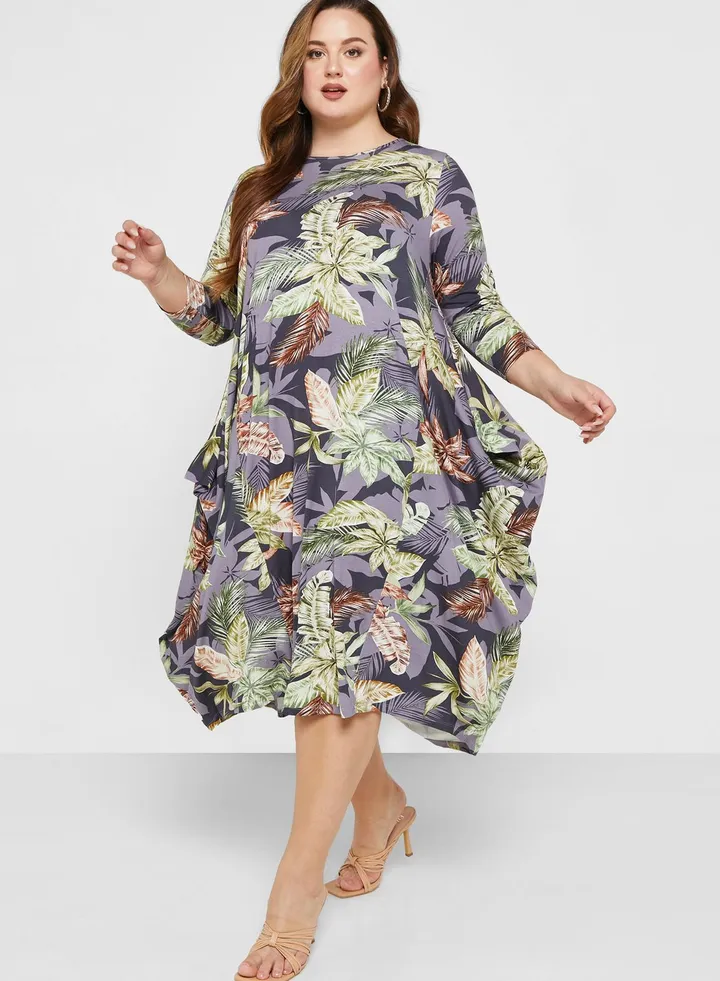 Printed Tiered Dress