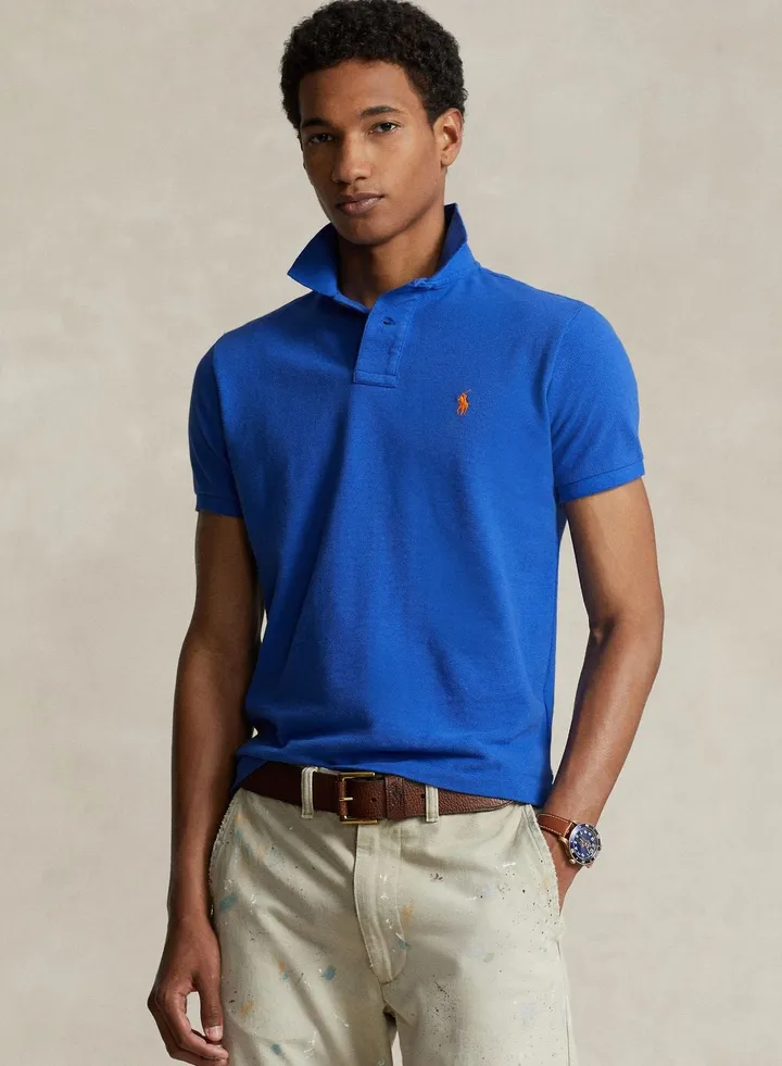 Custom Slim Fit Mesh Polo Shirt