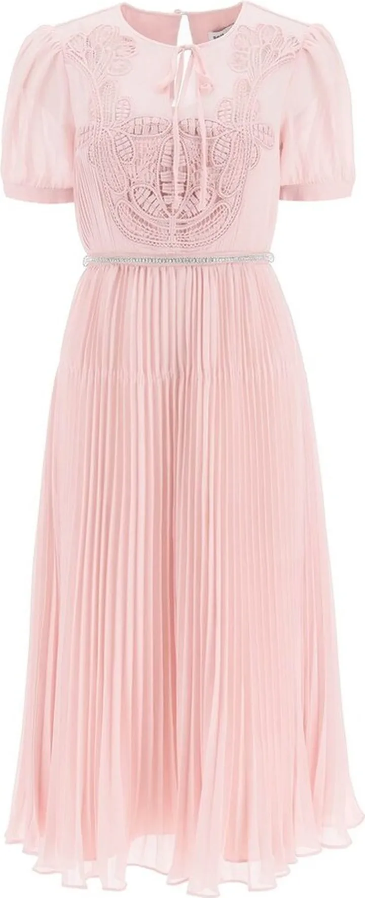 Self-Portrait Macrame Lace Detailed Midi Dress