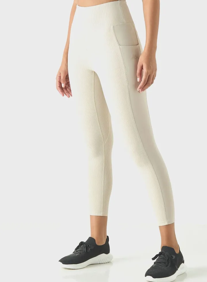 Logo Ribbed Leggings