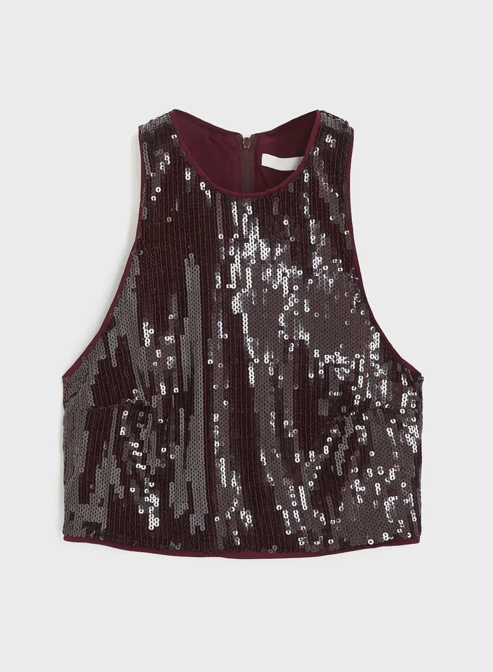 Sequin Crop Top