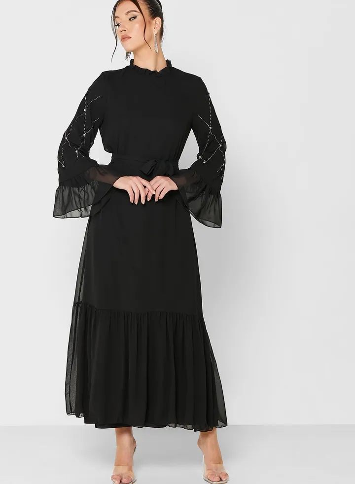 Tiered Belted Dress