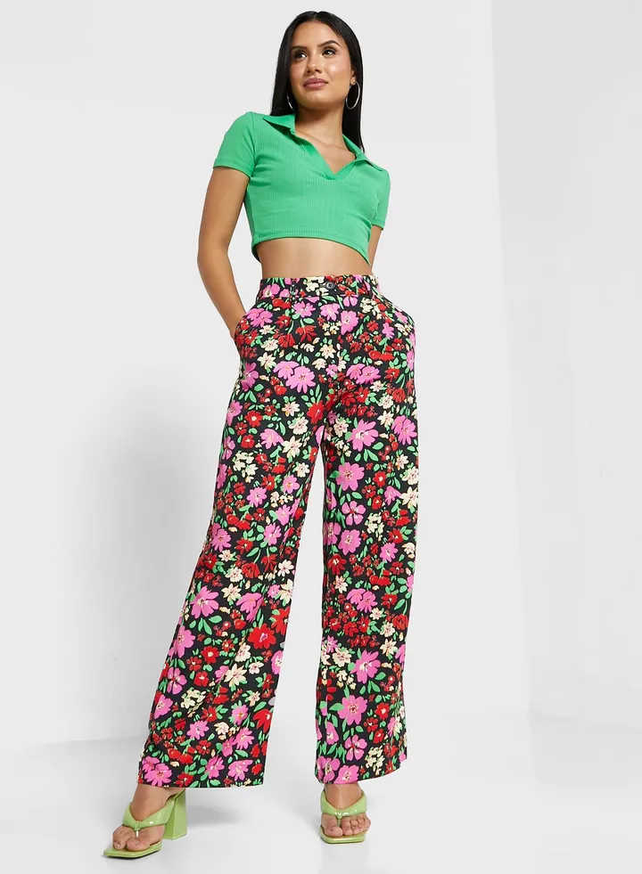 Floral High Waist Pants