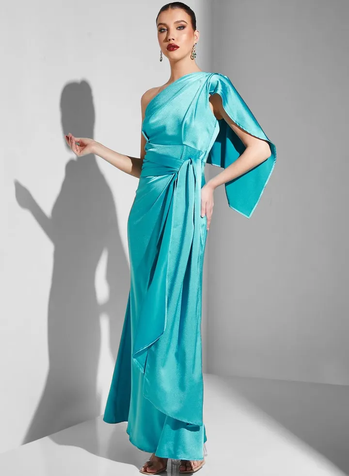 One Shoulder Belted Dress