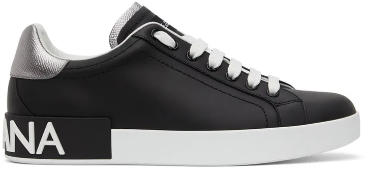 Dolce & Gabbana Black & White Portofino Sneakers