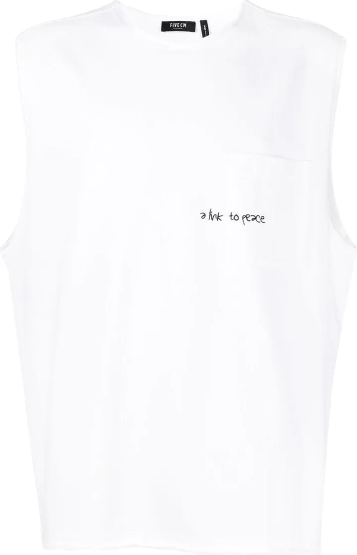 Slogan-Print Cotton Vest