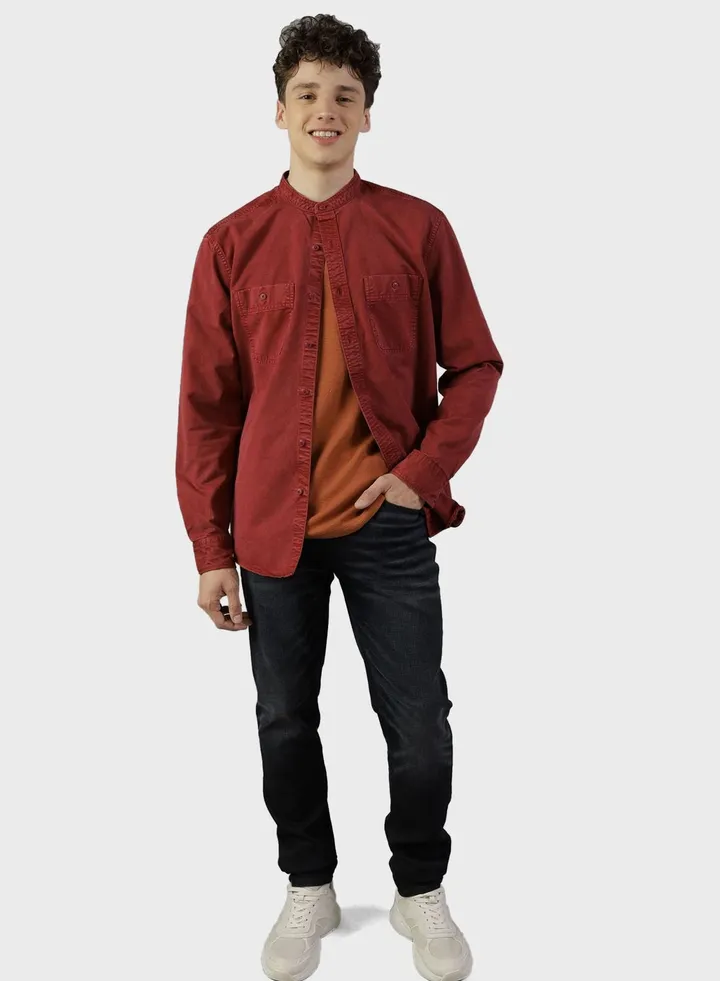 Band Collar Regular Fit Shirt