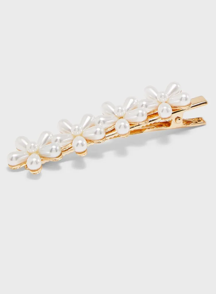 Pearl Detail Floral Hair Slide