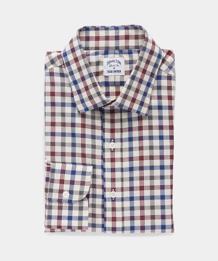 Hamilton + Todd Snyder Navy Gingham Dress Shirt