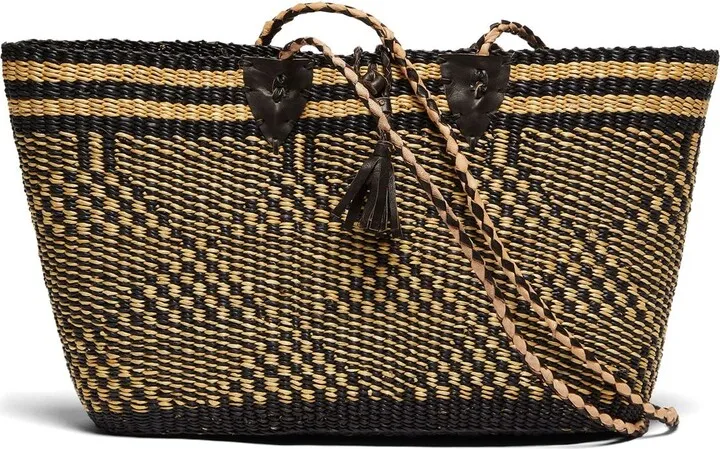 Carlos straw tote bag