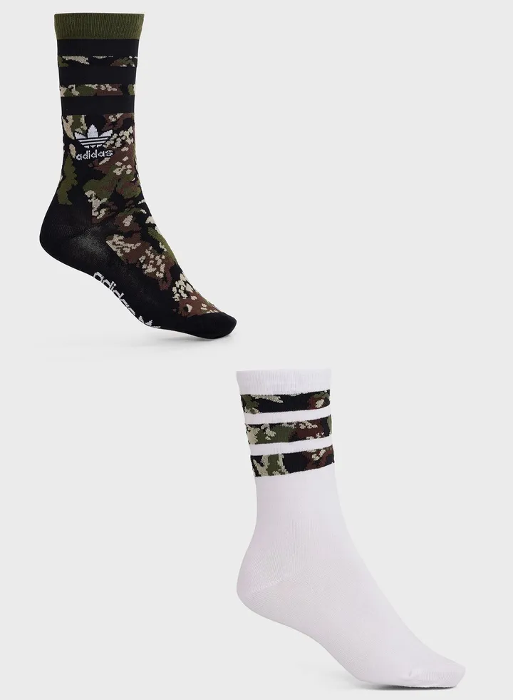 2 Pack Camo Crew Socks