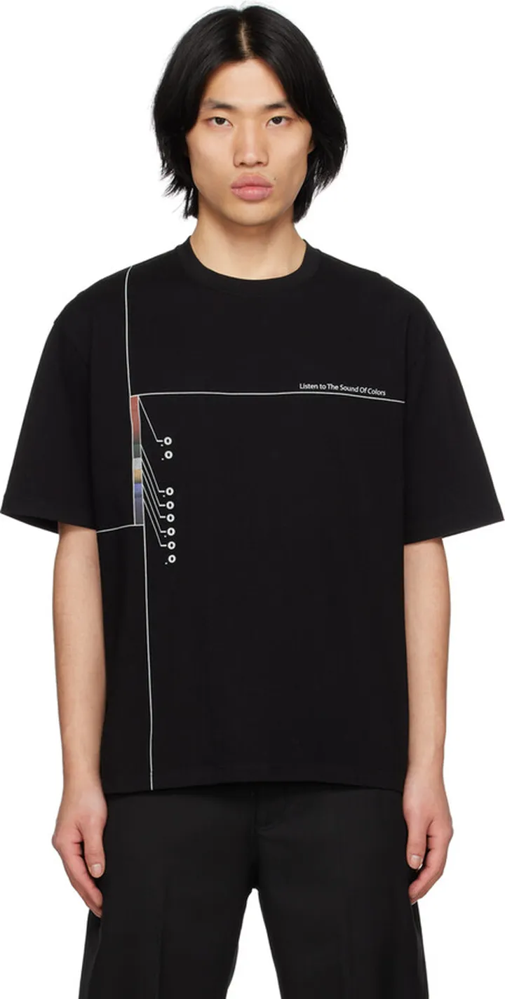 C2H4 Black Printed T-Shirt