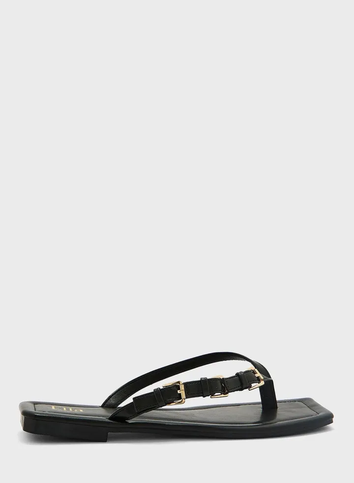 Square Toe Flat Sandals