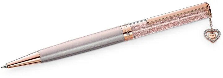 Swarovski Rose Gold-Tone Pave Heart Charm Crystalline Ballpoint Pen