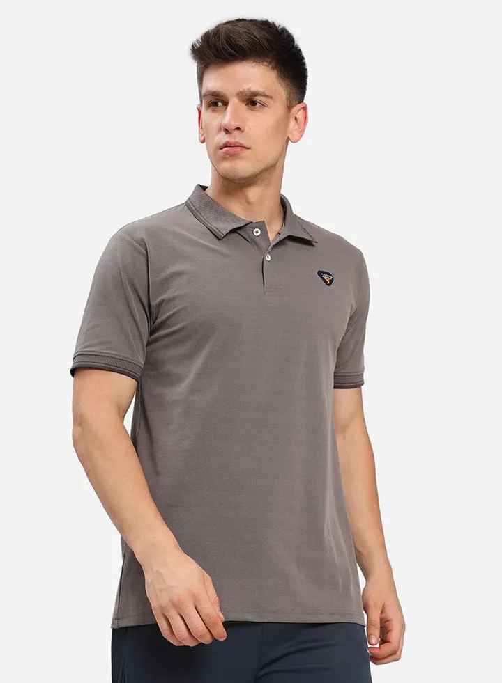 Badge Detail Stretch Pique Polo