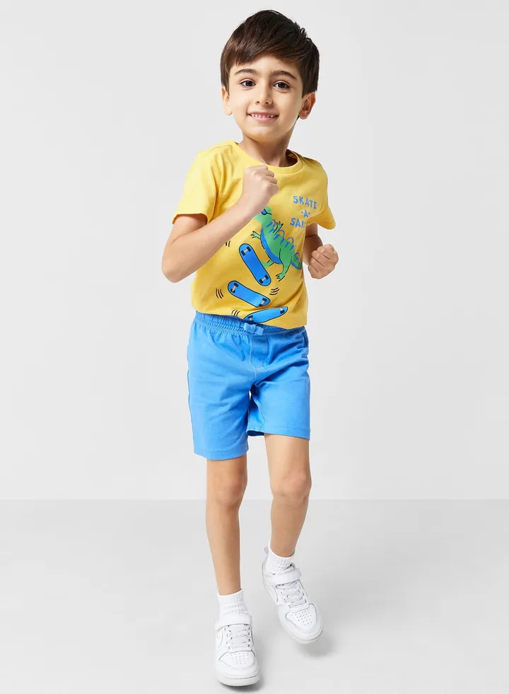 Kids Graphic T-Shirts & Shorts Set