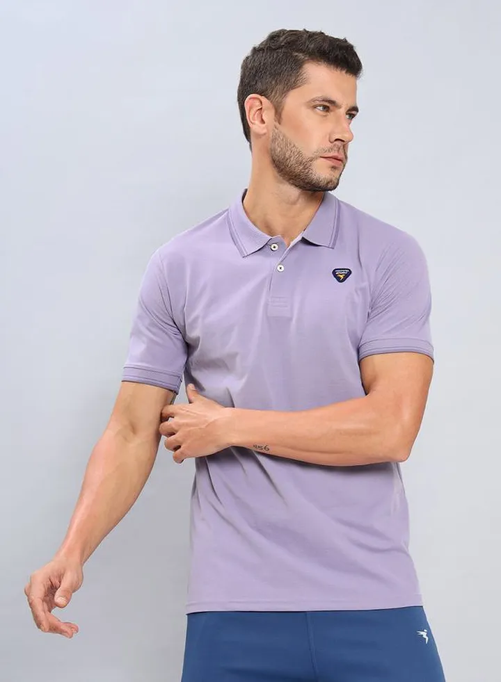 Badge Detail Stretch Pique Polo