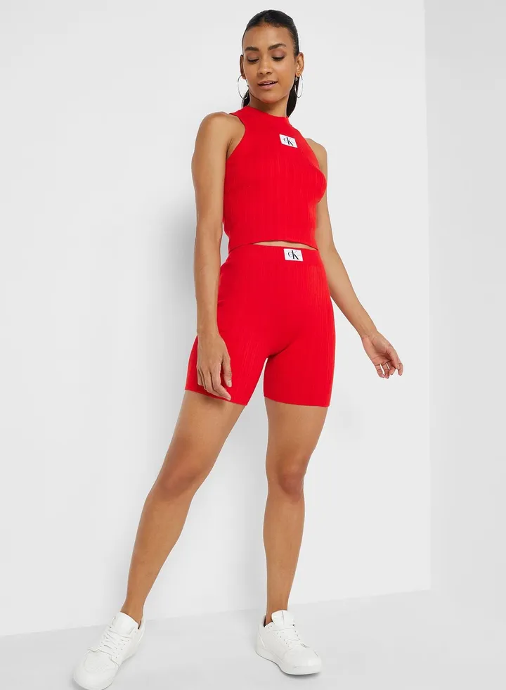 High Waist Logo Shorts