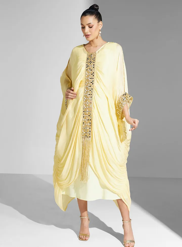 Embellished Ruched Dress