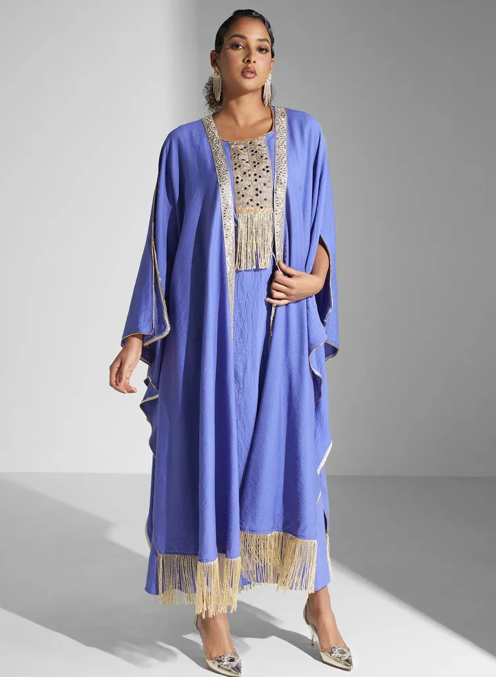 Embroidered Cape Sleeve Abaya