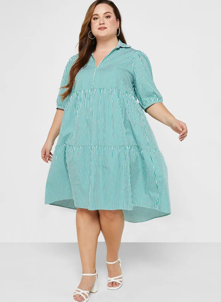 Puff Sleeve Tiered Dress