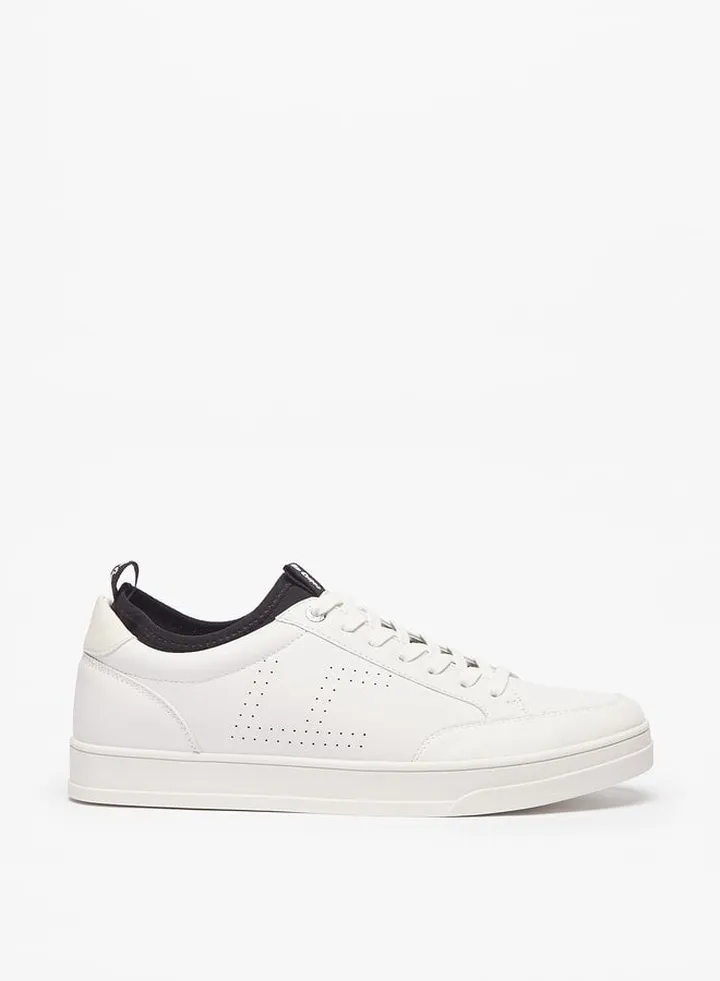 Men'S Solid Casual Sneakers With Lace-Up Closure