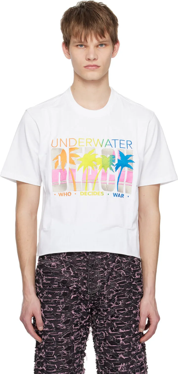 Who Decides War White 'WDW Beach' T-Shirt