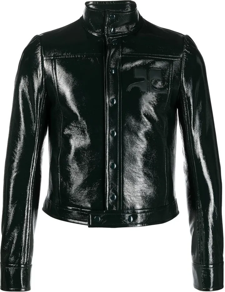 Button-Up Faux-Leather Jacket