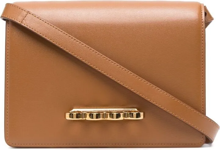 Logo-Stamp Leather Crossbody Bag