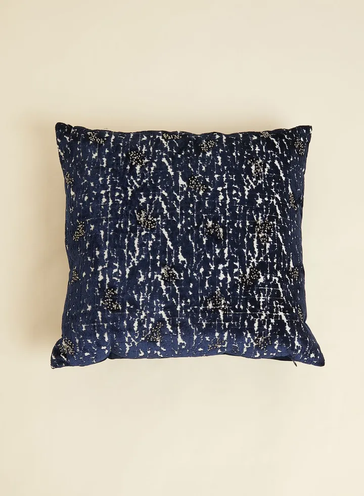 Embellished Cut Velvet Cushion