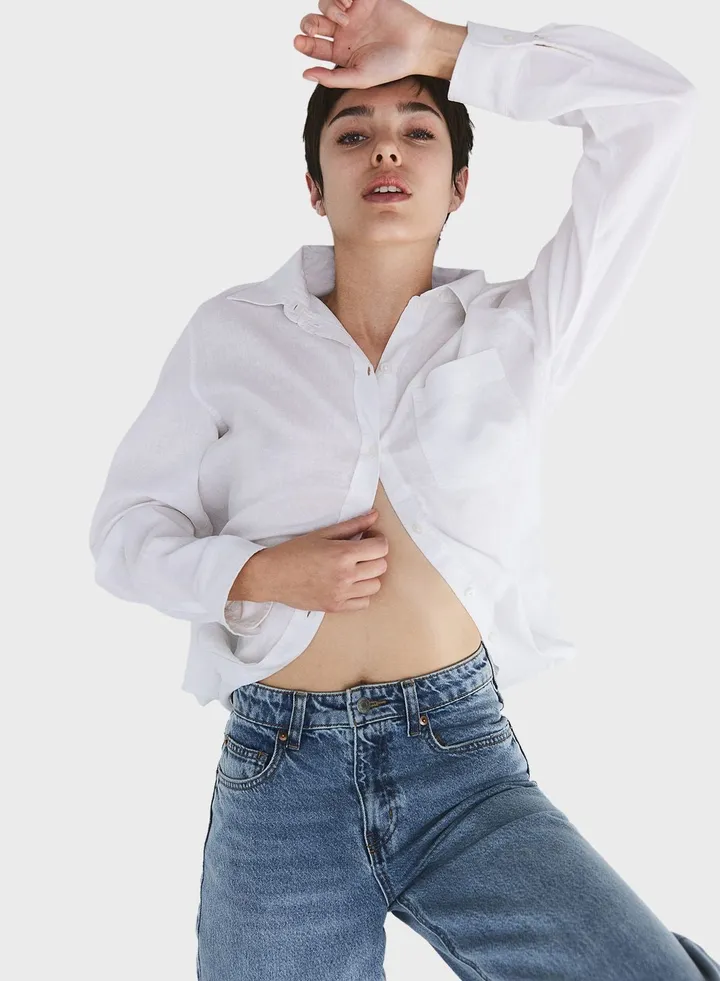 Linen-Blend Shirt