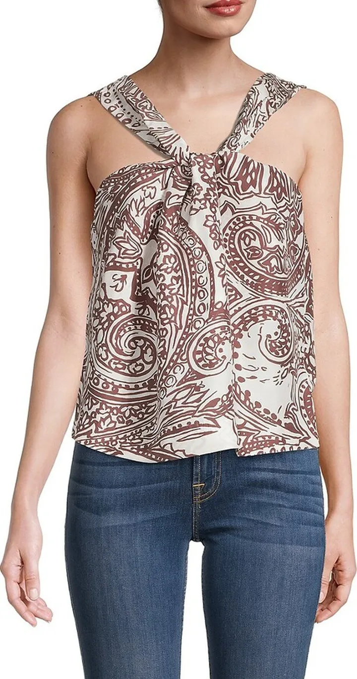 Malta Paisley Silk Halterneck Top